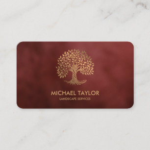 professional landscape tree service and lawn care business card