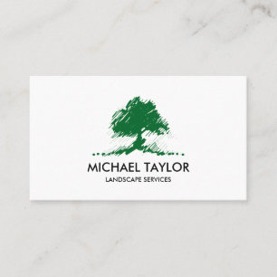 professional landscape tree service and lawn care business card