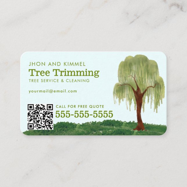 Professional Landscape Tree Service Business Card (Front)