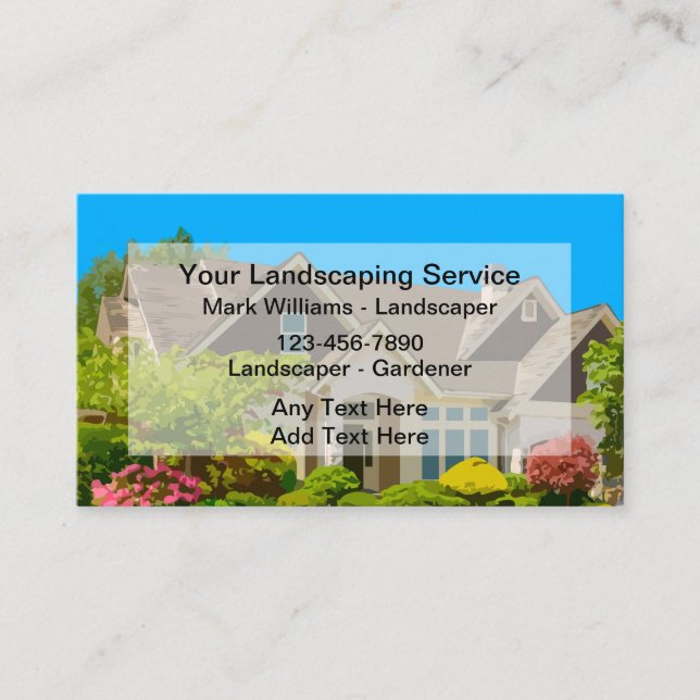 Professional Landscaper Landscaping Business Cards (Front)