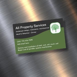 Professional Landscaping Business Card Magnets