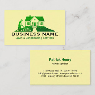Professional Landscaping Green Home Business Card