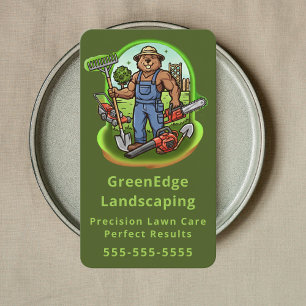 Professional Landscaping Lawn Care Groundskeeping Business Card