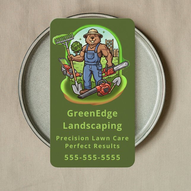 Professional Landscaping Lawn Care Groundskeeping Business Card (Creator Uploaded)