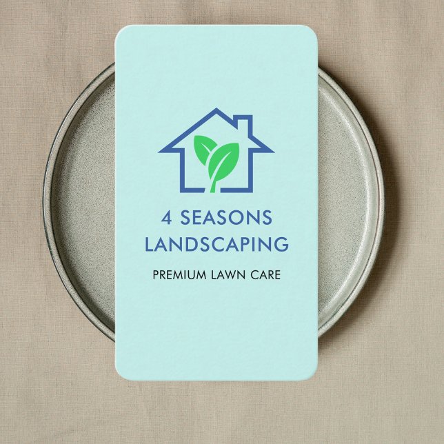 Professional Landscaping Lawn Care Logo Qr Code Business Card (Creator Uploaded)