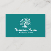 Professional Landscaping Lawn Care Tree Logo Teal