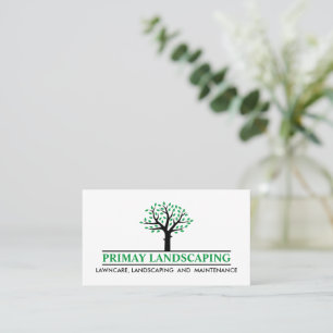 Professional Landscaping Mowing Lawn Care Service Business Card