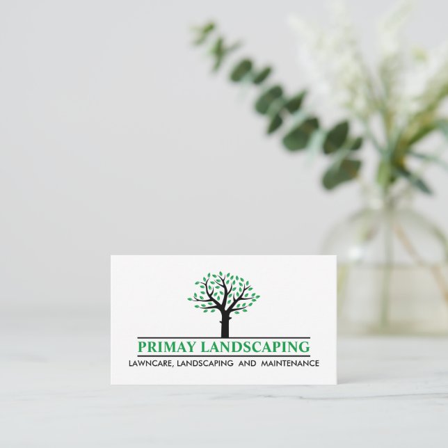 Professional Landscaping Mowing Lawn Care Service  Business Card (Standing Front)