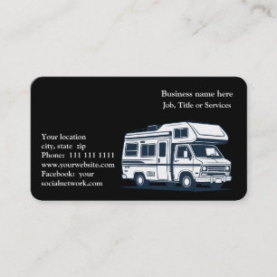 Professional large RV or recreational vehicle Business Card