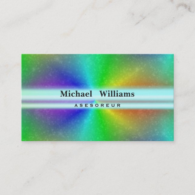 PROFESSIONAL LASER ILLUMINATION COLORFUL HOLOGRAM BUSINESS CARD (Front)