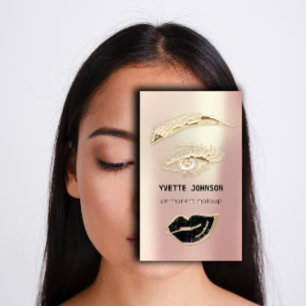 Professional Lashes Brows Makeup Logo QR Code Business Card