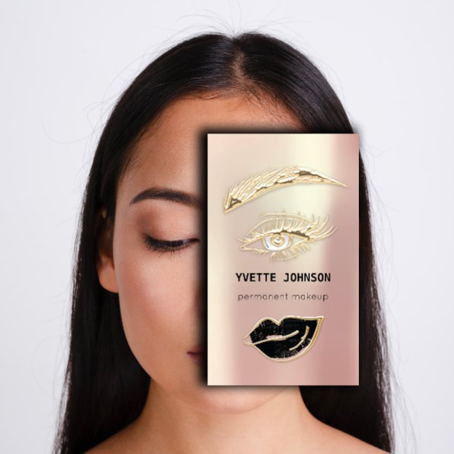 Professional Lashes Brows Makeup Logo QR Code Business Card (Professional Lashes Brows Makeup Logo QR Code Business Card)