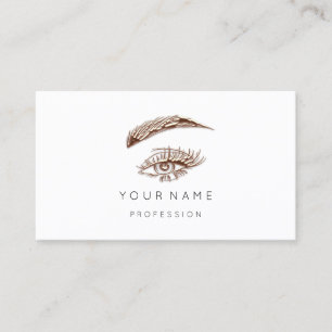 Professional Lashes Brows Makeup Logo Rose Blush Business Card