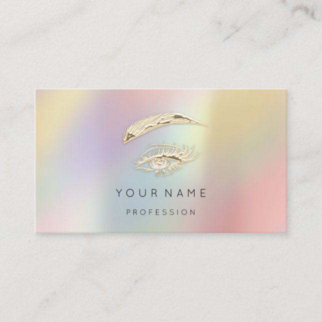 Professional Lashes Brows Makeup QR LOGO Business Card (Front)