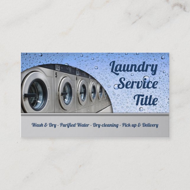 Professional Laundry Service Business Card (Front)