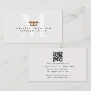 Professional Law Scale of Justice Lawyer QR Code Business Card