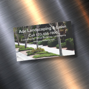 Professional Lawn And Landscaping Magnetic Business Card