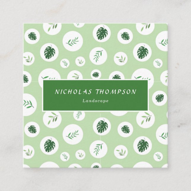 Professional Lawn and Tree Care Square Business Card (Front)