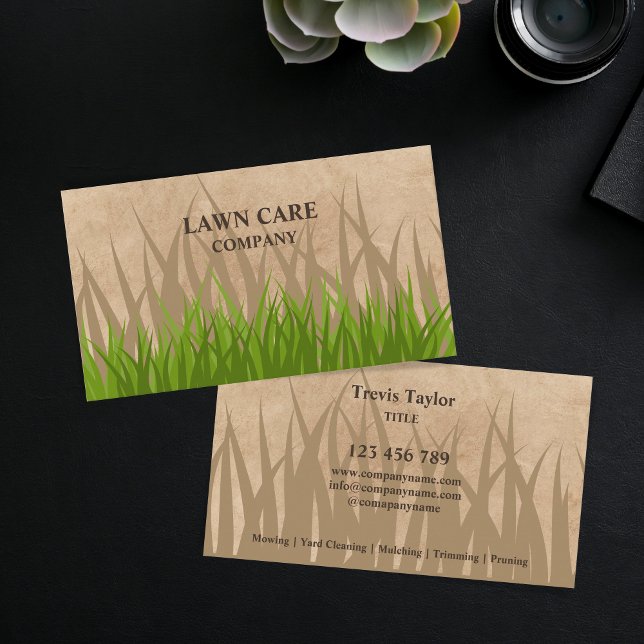 Professional Lawn Care Landscaping Garden Yard Business Card (Creator Uploaded)