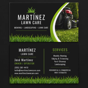 Professional Lawn Care Landscaping Mowing Business Card