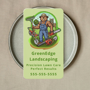 Professional Lawn Care Landscaping Service Green Business Card