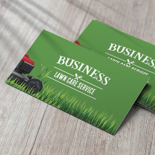 Professional Lawn Care & Landscaping Service Green Business Card