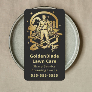 Professional Lawn Care Landscaping Services Modern Business Card
