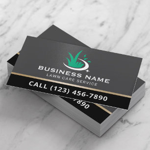 Professional Lawn Care Logo Landscaping Service Business Card