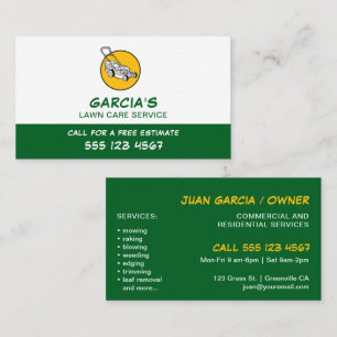 Professional Lawn Care Service Business Card