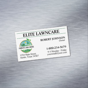 Professional Lawn Care Service Magnetic Business Card