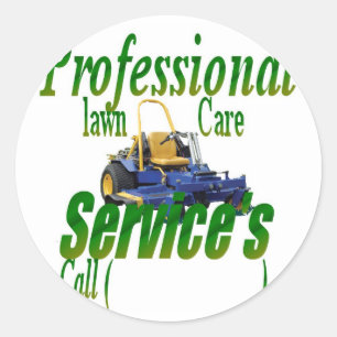 Professional lawn care services classic round sticker