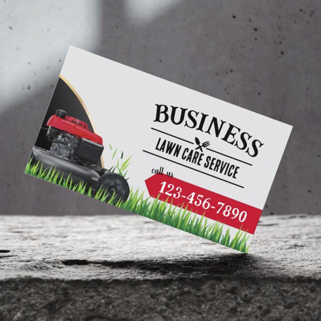 Professional Lawn Mower Landscaping & Lawn Care Business Card (Creator Uploaded)