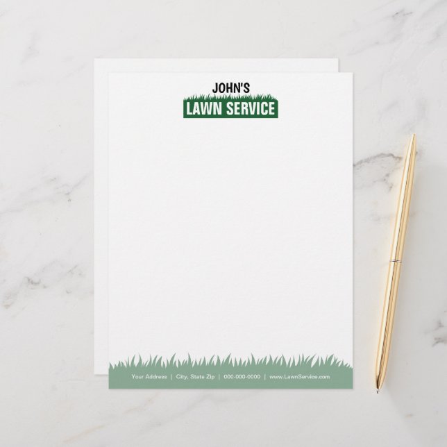 Professional Lawn Service Letterhead (Front/Back In Situ)