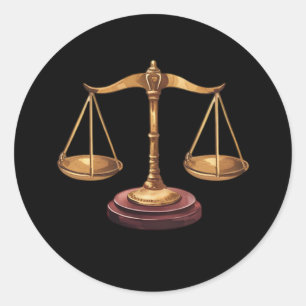 Professional Lawyer Attorney luxury Black Gold Classic Round Sticker