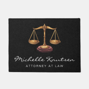 Professional Lawyer Attorney luxury Black Gold Doormat