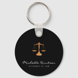 Professional Lawyer Attorney luxury Black Gold Key Ring