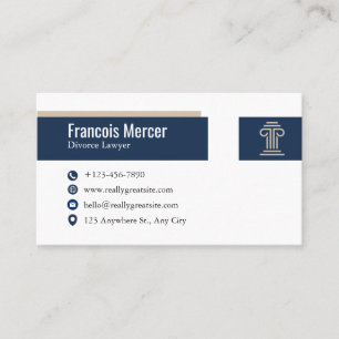 Professional Lawyer   Blue Modern Attorney Design Business Card