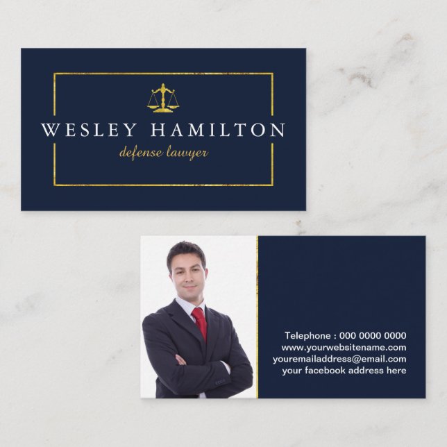 Professional Lawyer Business Card Template (Front/Back)