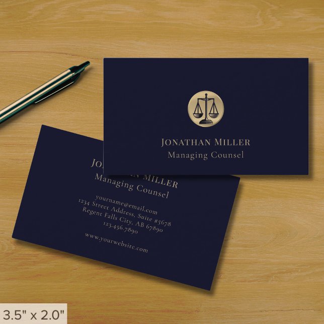 Professional Lawyer Business Card with Gold Emblem (Creator Uploaded)