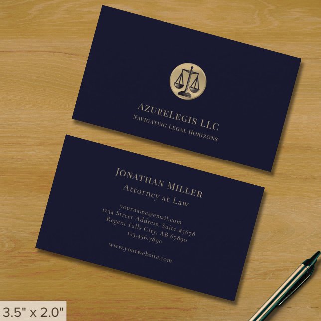 Professional Lawyer Business Card with Gold Emblem (Creator Uploaded)