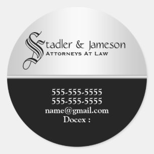 Professional lawyer modern round Personalise Classic Round Sticker