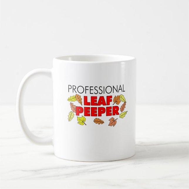 Professional Leaf Peeper Autumn Leaves Coffee Mug (Left)