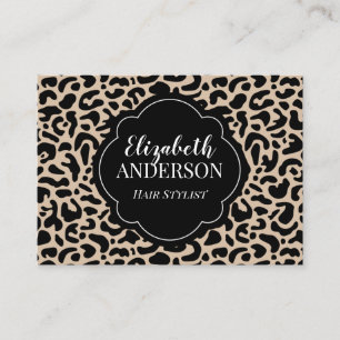 Professional Leopard Print Hair Stylist Business Card