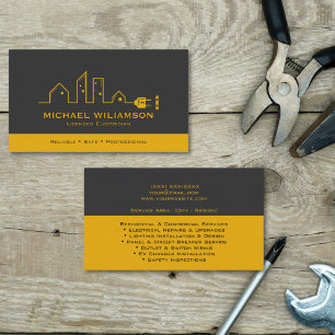 Professional Licensed Electrician Electrical Work Business Card