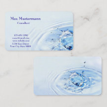 Professional Light Blue Water Splash Business Card