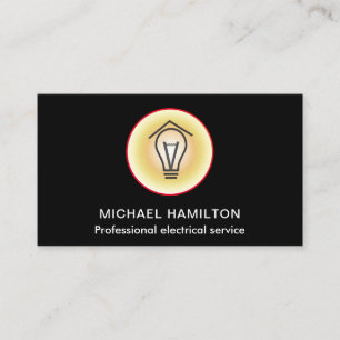 Professional light bulb logo electrical service business card