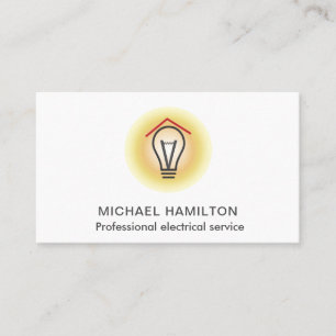 Professional light bulb logo electrical service business card