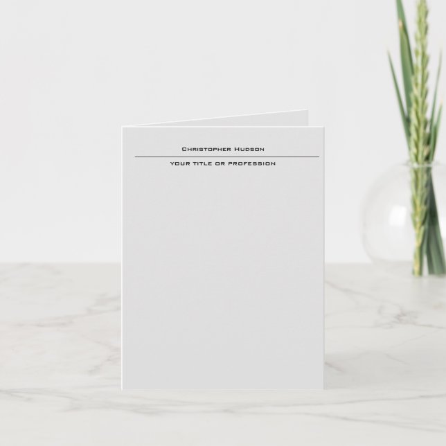 Professional Light Gray Simple Plain Note Card (Front)