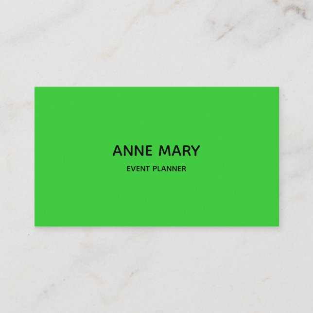 Professional Lime Green Modern Colourful Event Pla Business Card (Front)