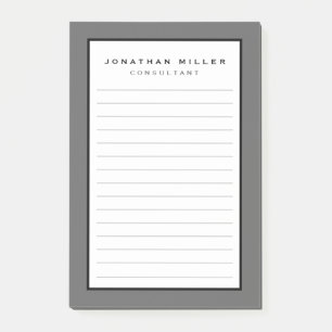 Professional Lined Grey   Name Post-it Notes